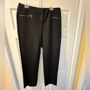 Sejour Women’s Size 14W Black Ponte Knit Pants with Zippered Accent Pockets